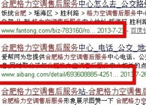 baidu录入悉数为内页